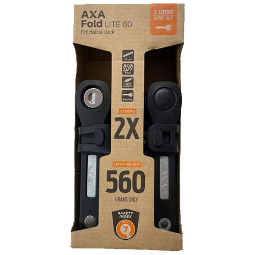 Axa FOLD Lite 80 Duo 1 Paar gleichschließend Stahl 800mm Ø5mm Faltschloss