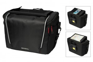 Basil Sport Design schwarz mit Adapterplatte ohne Lenkerhalter 7 L Lenkertasche