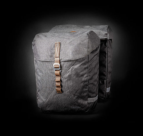 Racktime Heda dust grey inkl. Snapit Adapter Doppeltaschen