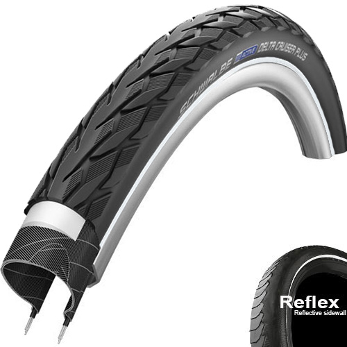 Schwalbe Delta Cruiser Plus HS431 28x1.75 47-622 sw-TwinS Refl.Act.PG SBC Reifen