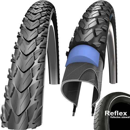 Schwalbe Marathon Plus Tour HS404 28x1 3/8 37-622 sw-TSkin Reflex E-25 Reifen
