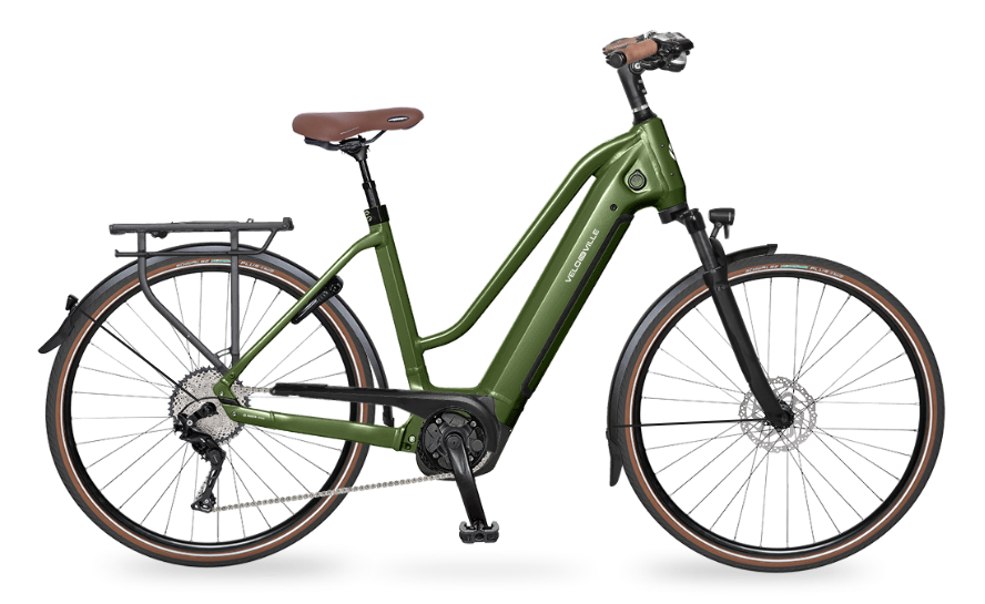 Velo de Ville AEB 890 SMART 28“ Trapez 9-Gang Bosch Perf. Cues 625Wh (Olive Green glanz/48 cm)