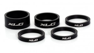 XLC A-Head Spacer-Set AS-A02 3 x 5, 1 x 10,  1 x 15mm, 1 1/8" matt/sschwarz