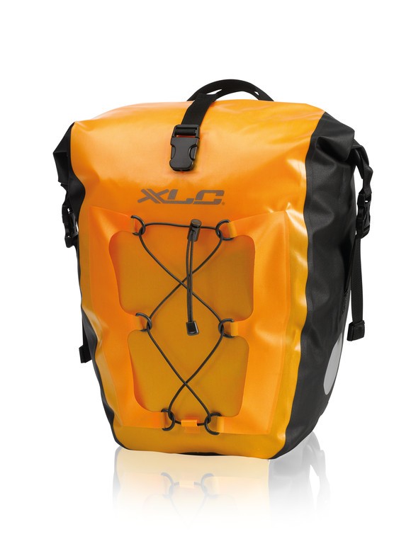 XLC Einzeltaschenset wasserdicht gelb 21x18x46cm 2 Stück Gepäckträgertaschen