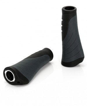 XLC Ergonomic GR-S04 135/92mm schwarz/grau Griffe mit Schraubensicherung