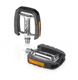 XLC PD-C08 City-/Comfort-Pedal Alu, Gummiauflage, silber/schwarz