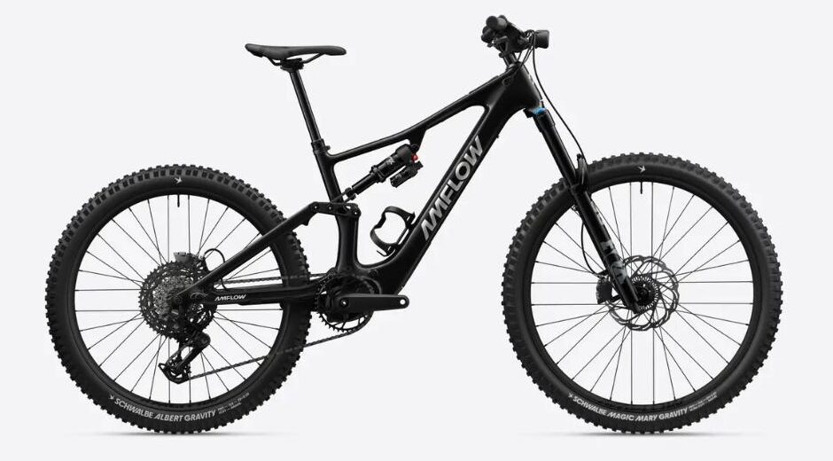 Amflow PX Carbon E-Mountainbike Fully in Phantom Black, Seitenansicht