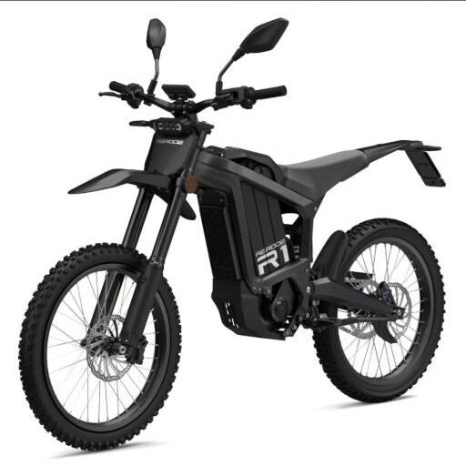 Rerode R1 Elektro-Enduro Moped Crosser L1e in Schwarz, Dreiviertelansicht