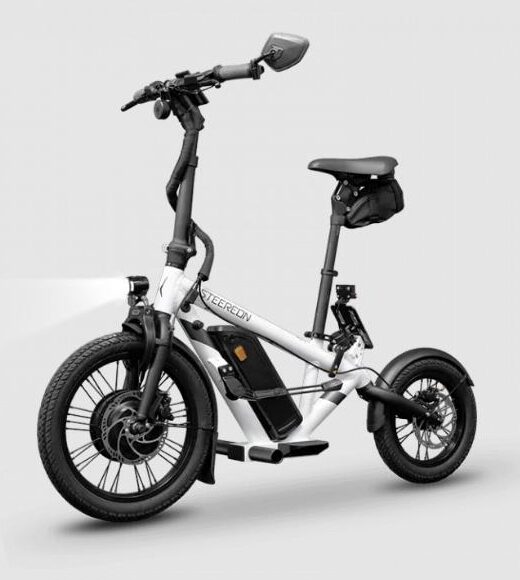 STEEREON C30 E-Scooter mit Sitz und Straßenzulassung in Weiß, Seitenansicht